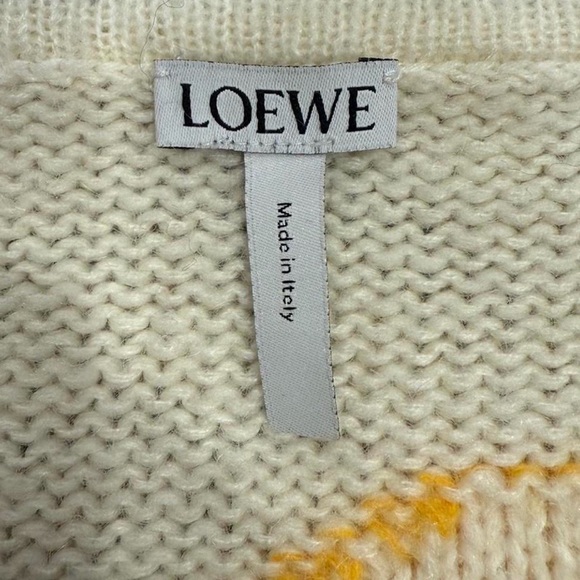 Loewe knitwear wool Cream  Cardigan Size XS OVERSIZED - Picture 5 of 5
